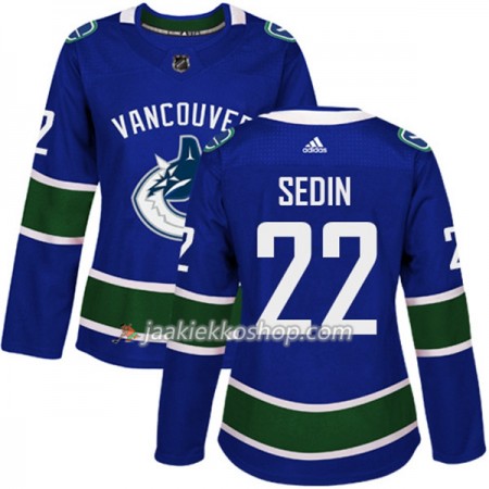 Nainen NHL Vancouver Canucks Pelipaita Daniel Sedin 22 Adidas 2017-2018 Sininen Authentic